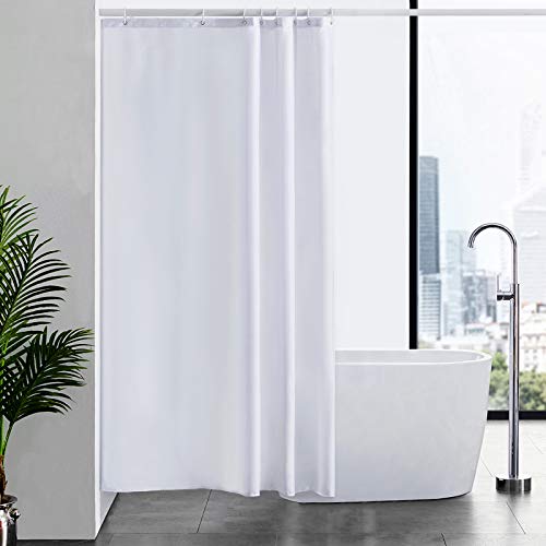 mDesign Luxus Duschvorhang weicher Badewannenvorhang mit Waffelmuster grün pflegeleichter Duschvorhang