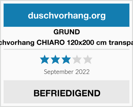 GRUND Duschvorhang CHIARO 120x200 cm transparent Test